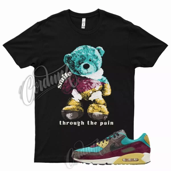 Black SMILE T Shirt for J1 Air Max 90 NRG Ridgerock Turbo Green Saturn Gold Jezsport.com