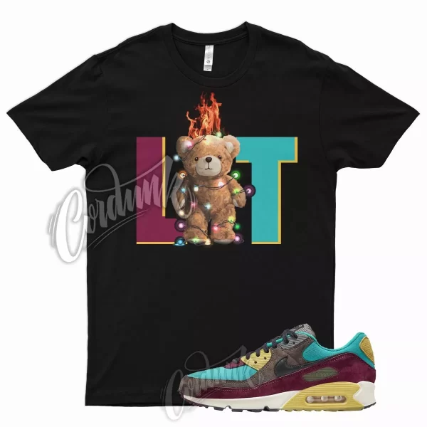 Black LIT T Shirt for N Air Max 90 NRG Ridgerock Turbo Green Saturn Gold Jezsport.com