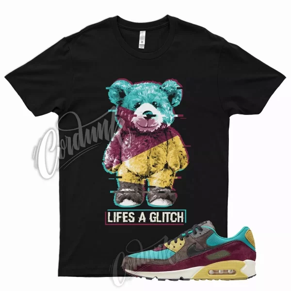 Black GLITCH T Shirt for N Air Max 90 NRG Ridgerock Turbo Green Saturn Gold Jezsport.com