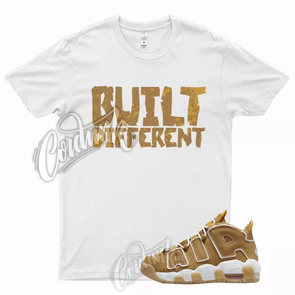 White BUILT T Shirt for J1 Air More Uptempo Wheat Gold Harvest 6 13 Flux 700 Jezsport.com