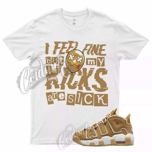 White SICK V2 T Shirt for J1 Air More Uptempo Wheat Gold Harvest 6 13 Flux 700 Jezsport.com