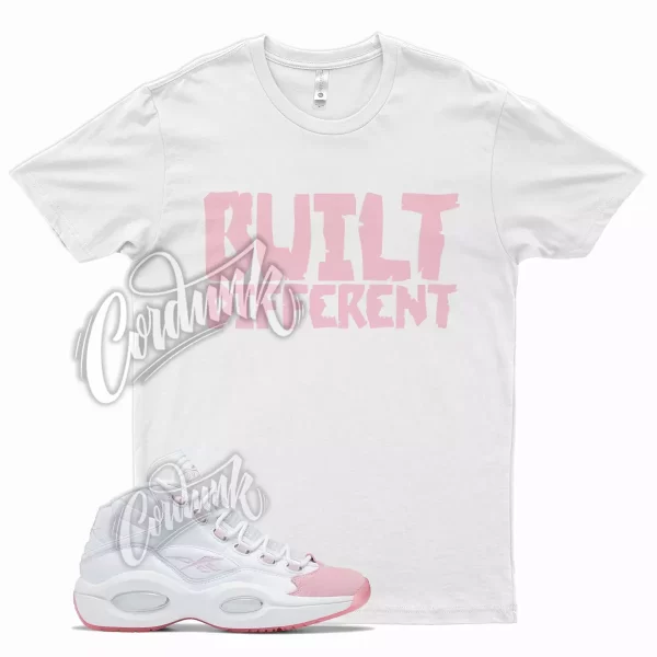 White BUILT T Shirt for Question Mid Pink Toe Jezsport.com