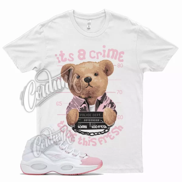 White CRIME T Shirt for Question Mid Pink Toe Jezsport.com