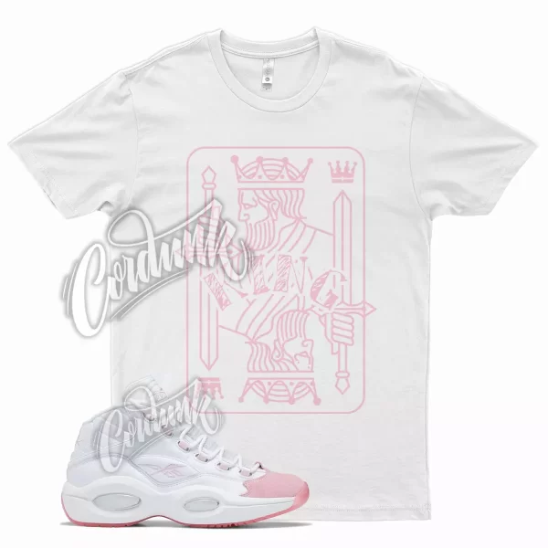 White KING T Shirt for Question Mid Pink Toe Jezsport.com