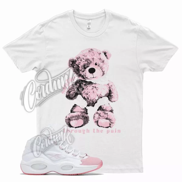 White SMILE T Shirt for Question Mid Pink Toe Jezsport.com