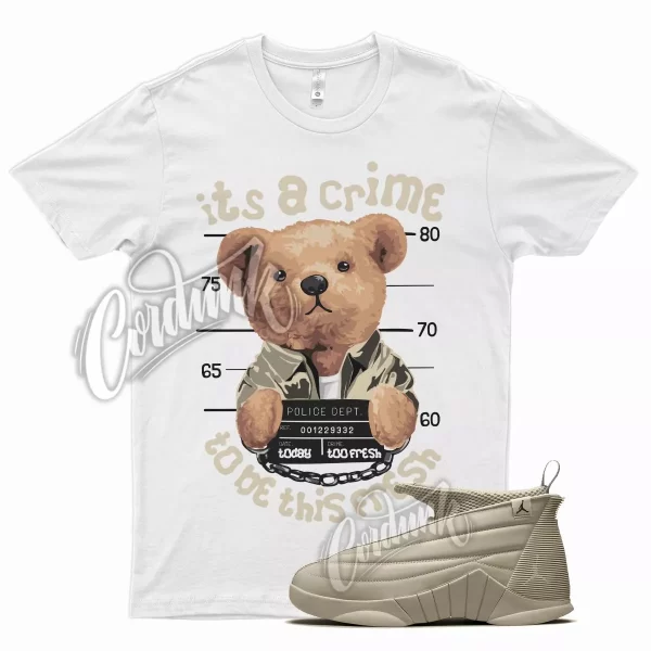 White CRIME T Shirt for Air J1 15 Billie Eilish Light Tan Jezsport.com