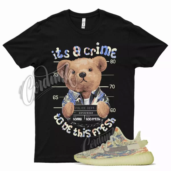 Black CRIME T Shirt for YZ Boost 350 V2 MX OAT Yellow Butter Orange Blue 700 Jezsport.com