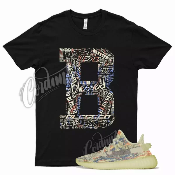 Black BLESSED Shirt for YZ Boost 350 V2 MX OAT Yellow Butter Orange Blue 700 Jezsport.com