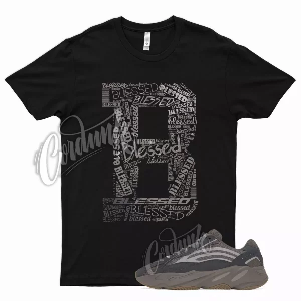 Black BLESSED T Shirt for YZ Boost 700 V2 Mauve 350 380 500 Jezsport.com