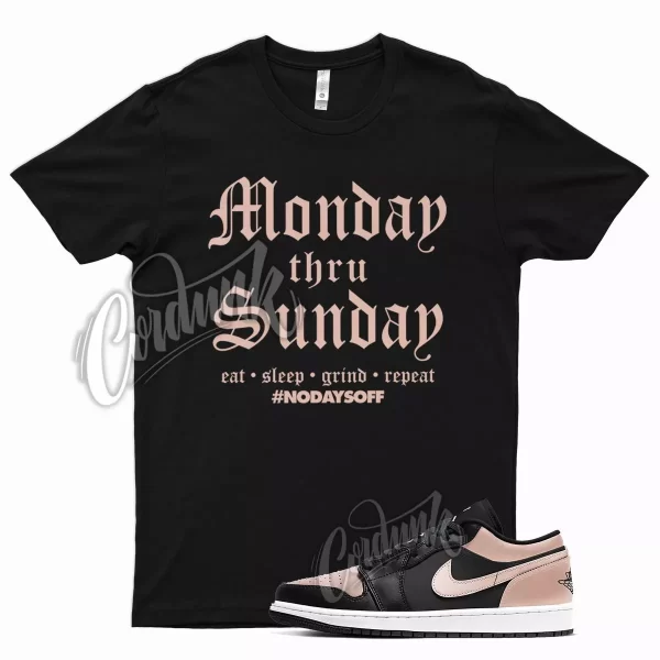 Black MOND T Shirt for Air J1 1 Low Arctic Orange Crimson Tint White Jezsport.com