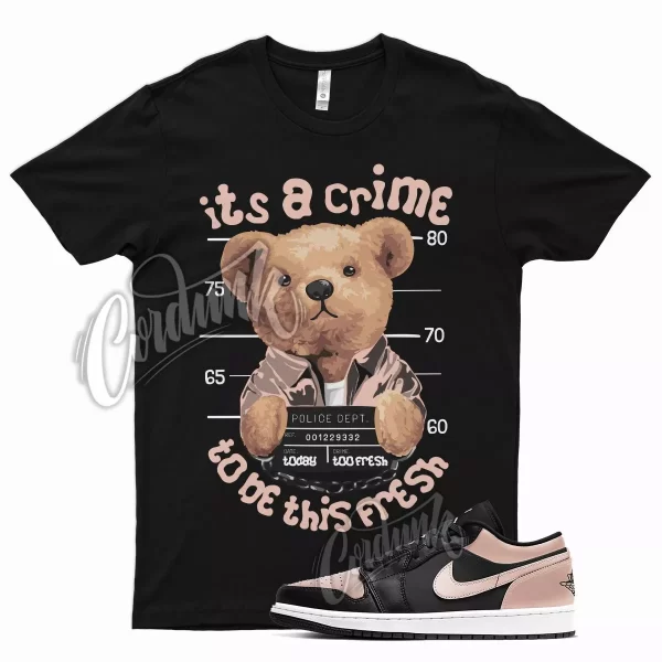 Black CRIME T Shirt for Air J1 1 Low Arctic Orange Crimson Tint White Jezsport.com