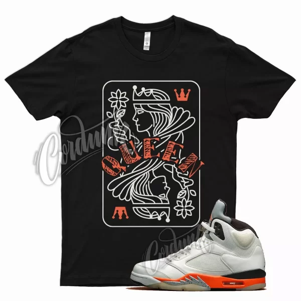 Black QUEEN Shirt for Air J1 5 Orange Blaze Sail Starfish Shattered Electro Jezsport.com