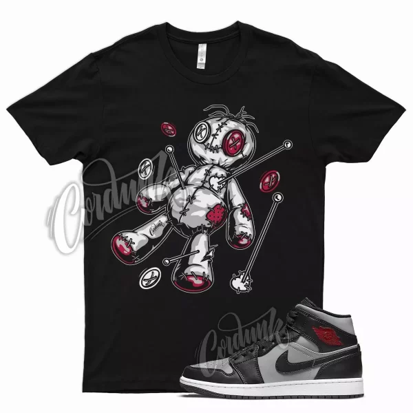 Black VOODOO T Shirt for Air J1 1 Mid Particle Grey White Gym Red Smoke OG Jezsport.com