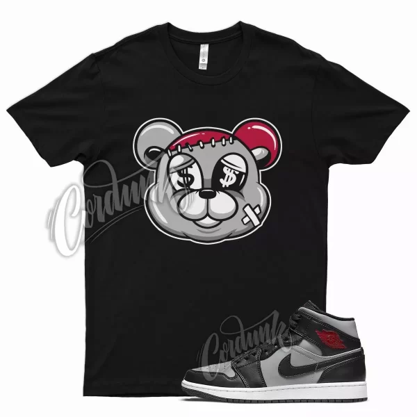 Black STITCH T Shirt for Air J1 1 Mid Particle Grey White Gym Red Smoke OG Jezsport.com