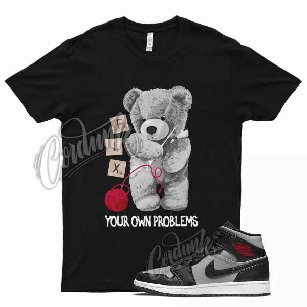 Black FIX T Shirt for Air J1 1 Mid Particle Grey White Gym Red Smoke OG Jezsport.com