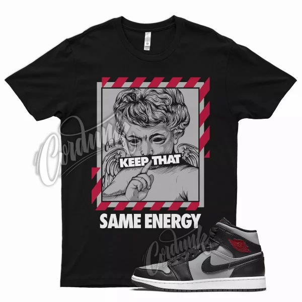 Black ENERGY T Shirt for Air J1 1 Mid Particle Grey White Gym Red Smoke OG Jezsport.com