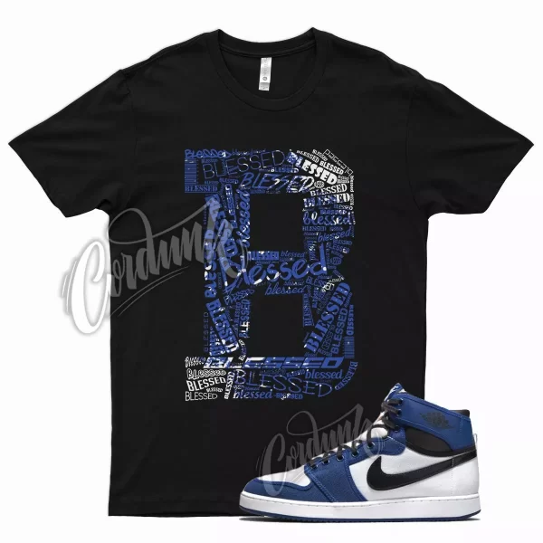 Black BLESSED Shirt for Air J1 1 AJKO KO Storm Blue White Racer Royal Hyper Jezsport.com