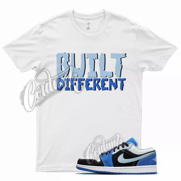 White BUILT Shirt for Air J1 1 Low Racer Blue Psychic White Legend Uptempo Jezsport.com