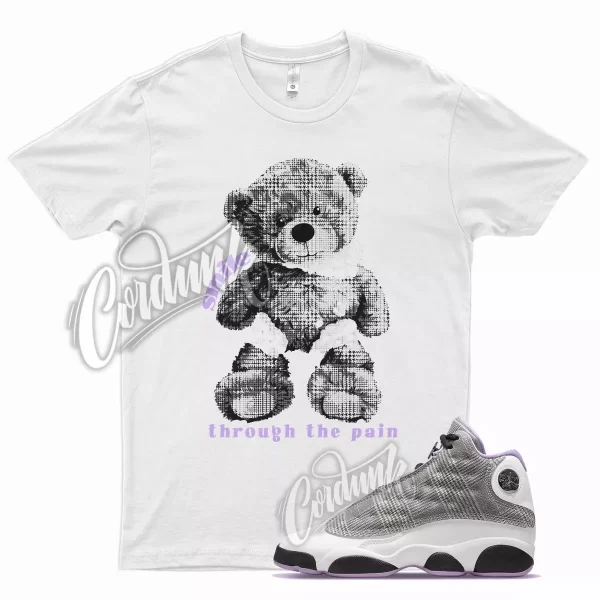 White SMILE T Shirt for Air J1 13 Houndstooth Girl Boss Plaid Violet White Jezsport.com