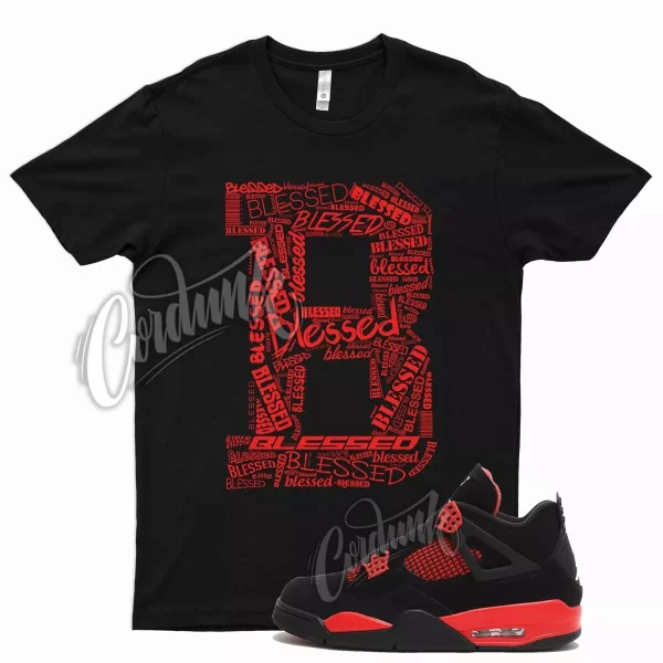 Black BLESSED T Shirt for Air J1 4 Red Thunder Gym Varsity Iconic 1 14 Jezsport.com