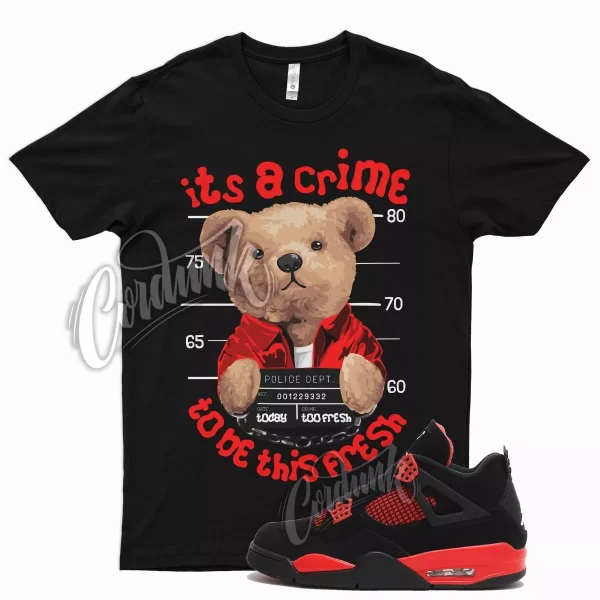 Black CRIME T Shirt for Air J1 4 Red Thunder Gym Varsity Iconic 1 14 Jezsport.com