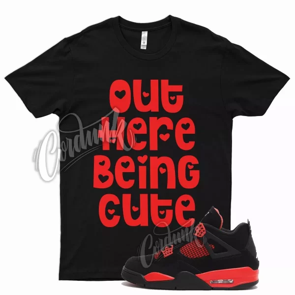 Black CUTE T Shirt for Air J1 4 Red Thunder Gym Varsity Iconic 1 14 Jezsport.com