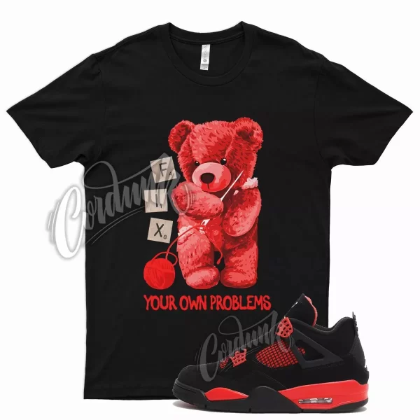 Black FIX T Shirt for Air J1 4 Red Thunder Gym Varsity Iconic 1 14 Jezsport.com