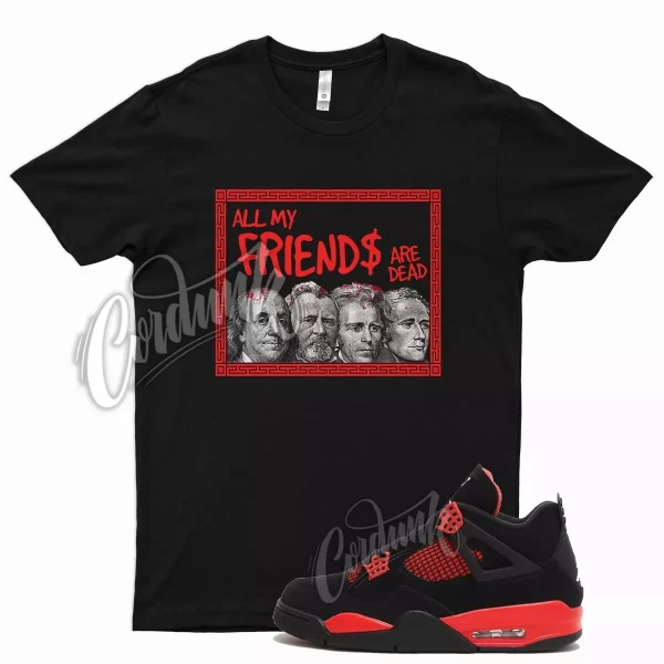 Black FRIENDS T Shirt for Air J1 4 Red Thunder Gym Varsity Iconic 1 14 Jezsport.com