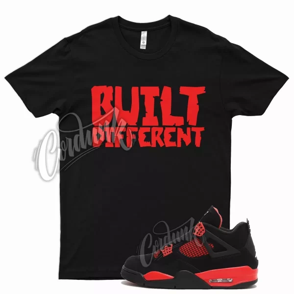 Black BUILT T Shirt for Air J1 4 Red Thunder Gym Varsity Iconic 1 14 Jezsport.com