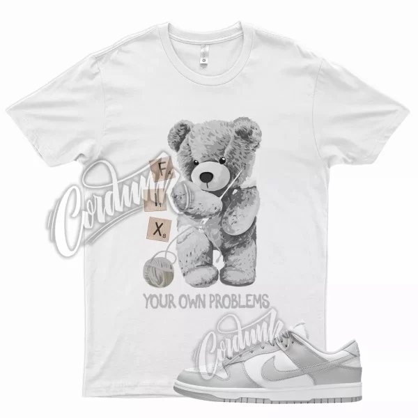 White FIX T Shirt for N Dunk Low Grey Fog Gray Jezsport.com