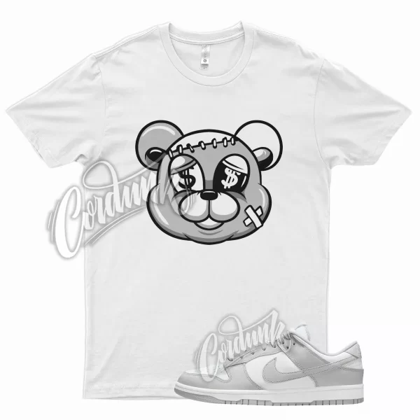 White STITCH T Shirt for N Dunk Low Grey Fog Gray Jezsport.com