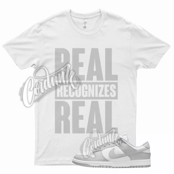 White RRR T Shirt for N Dunk Low Grey Fog Gray Jezsport.com