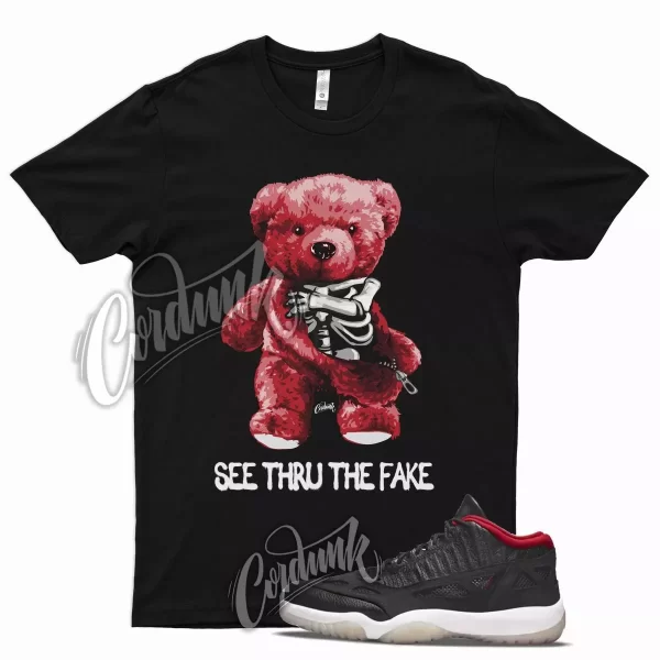 Black THRU T Shirt for Air J1 11 Low Bred IE True Red Gym Varsity 1 Jezsport.com