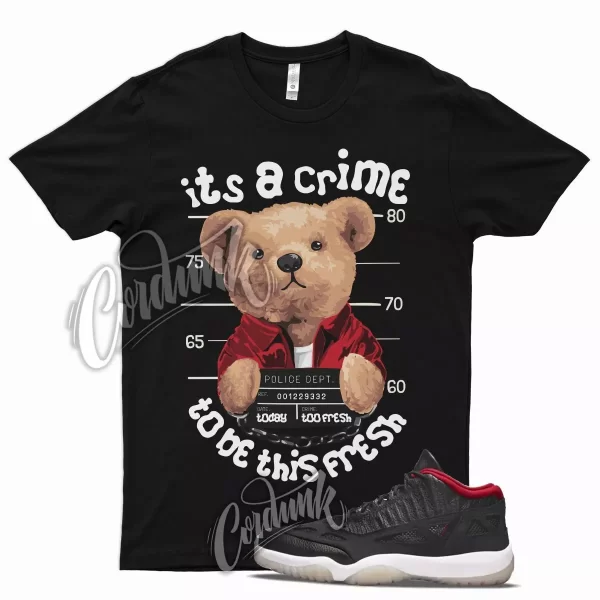 Black CRIME T Shirt for Air J1 11 Low Bred IE True Red Gym Varsity 1 Jezsport.com