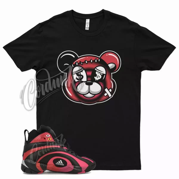 Black STITCH T Shirt for Lillard Shaqnosis Pursuit Pink Flash Red Jezsport.com