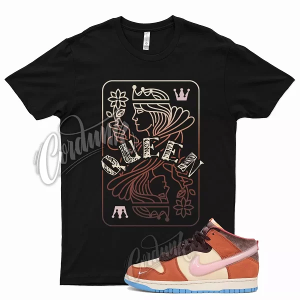 Black QUEEN T Shirt for Social N Dunk Chocolate Milk Mocha Pink Coconut Jezsport.com