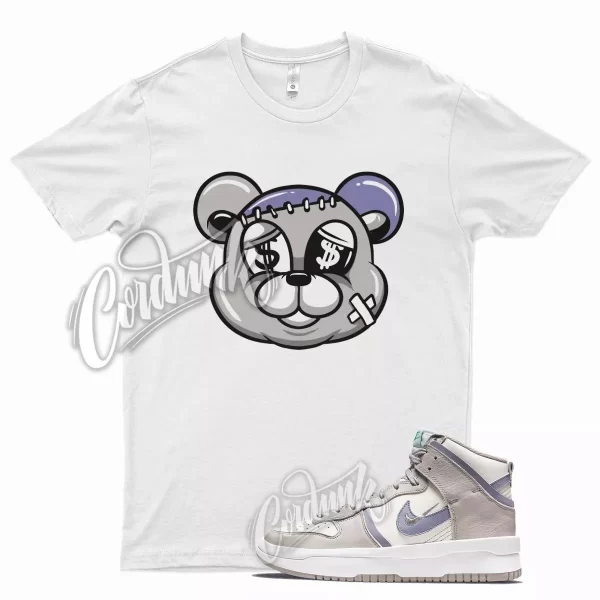 White STITCH T Shirt for Social N Dunk High Rebel Iron Purple College Grey Jezsport.com