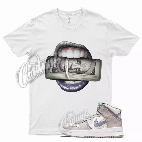 White ROLL T Shirt for Social N Dunk High Rebel Iron Purple College Grey Jezsport.com