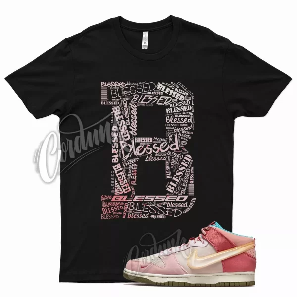 Black BLESSED Shirt for Social N Dunk Strawberry Milk Soft Pink Coconut Pink Jezsport.com