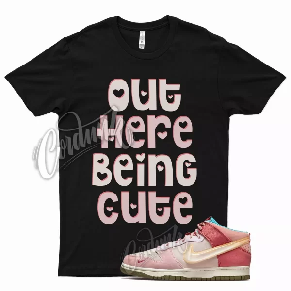 Black CUTE T Shirt for Social N Dunk Strawberry Milk Soft Pink Coconut Pink Jezsport.com