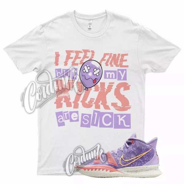 White SICK V2 T Shirt for N Kyrie 7 Daughters Soft Purple Pink Orange Jezsport.com