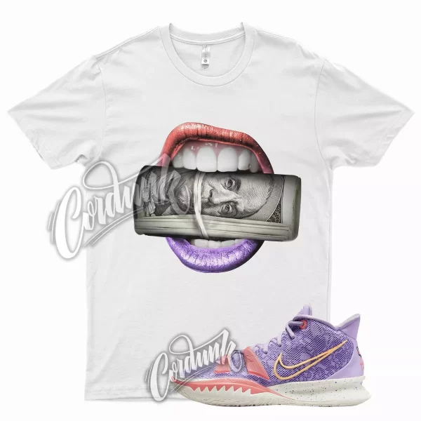 White ROLL T Shirt for N Kyrie 7 Daughters Soft Purple Pink Orange Jezsport.com