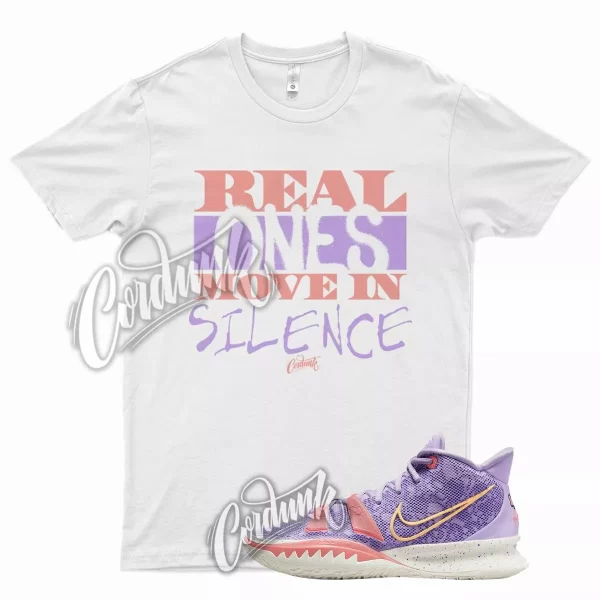 White REAL T Shirt for N Kyrie 7 Daughters Soft Purple Pink Orange Jezsport.com