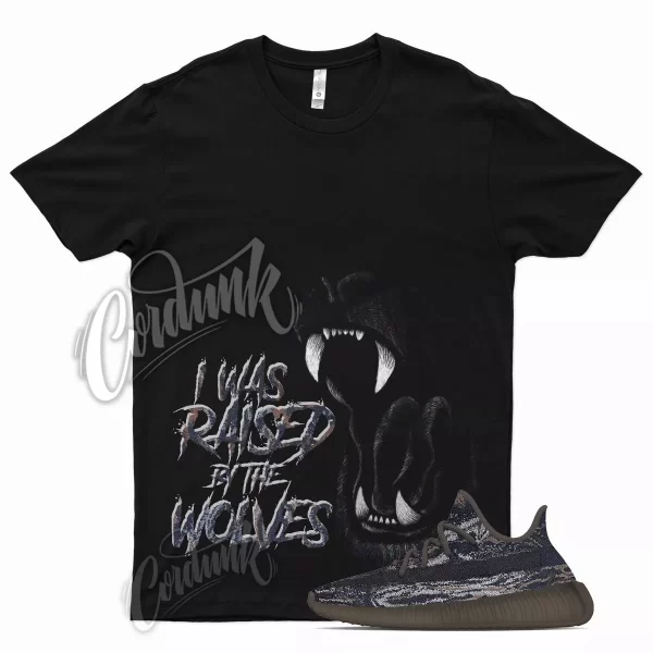 Black WOLVES T Shirt for YZ Boost 350 V2 MX Rock 380 500 700 Stone Jezsport.com