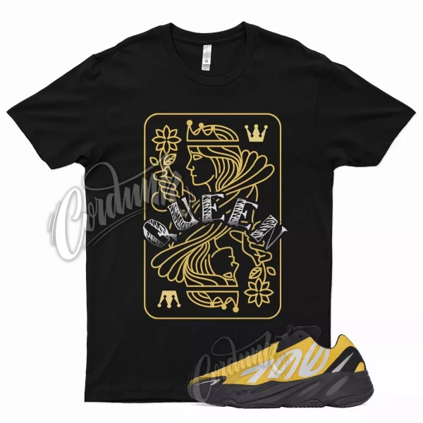 Black QUEEN T Shirt for YZ 700 MNVN Honey Flux Yellow Metallic Silver 350 Jezsport.com