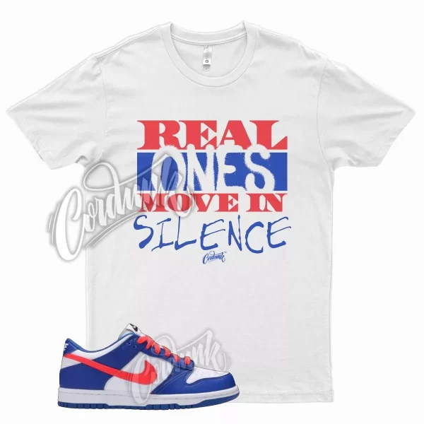 White REAL Shirt for N Dunk Low Bright Crimson Game Royal Black Infrared Jezsport.com