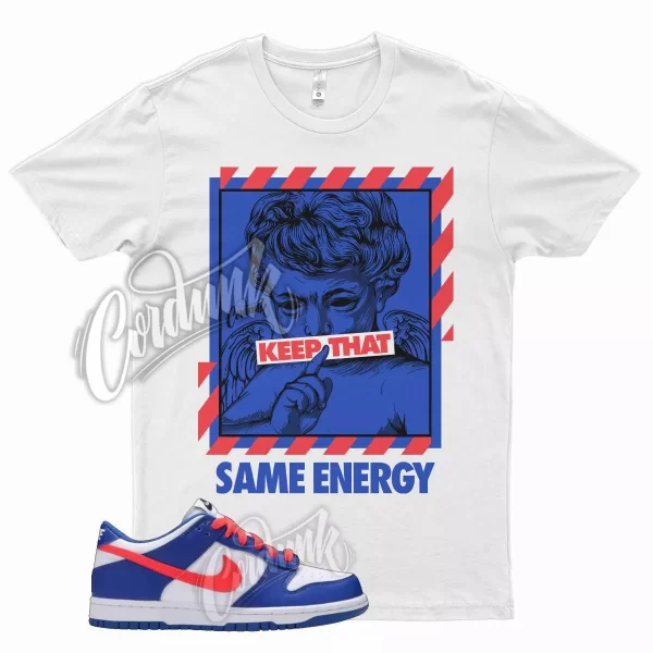 White ENERGY Shirt for N Dunk Low Bright Crimson Game Royal Black Infrared Jezsport.com