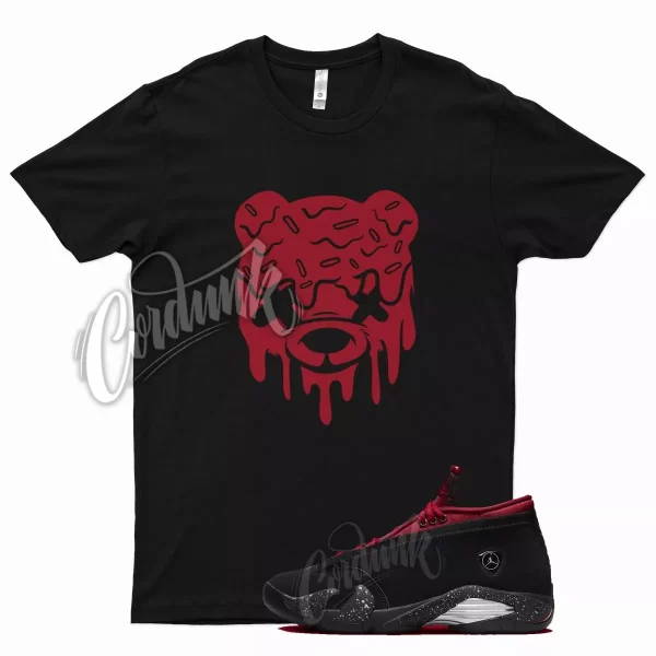 Black DRIPPY T Shirt for J1 14 Low Iconic Red Lipstick Gym Red Jezsport.com