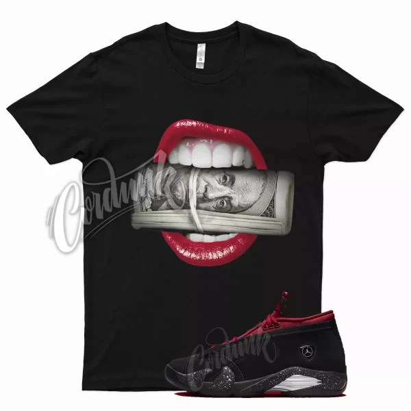 Black ROLL T Shirt for J1 14 Low Iconic Red Lipstick Gym Red Jezsport.com