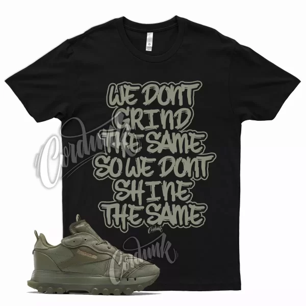 Black GRIND T Shirt for Cardi B Classic Leather Hunter Army Green Golden Jezsport.com